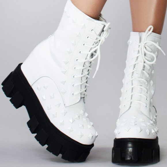 Anthony Wang X WTF Master Kush Angels Mercy White Platform Boots - Picture 6 of 6